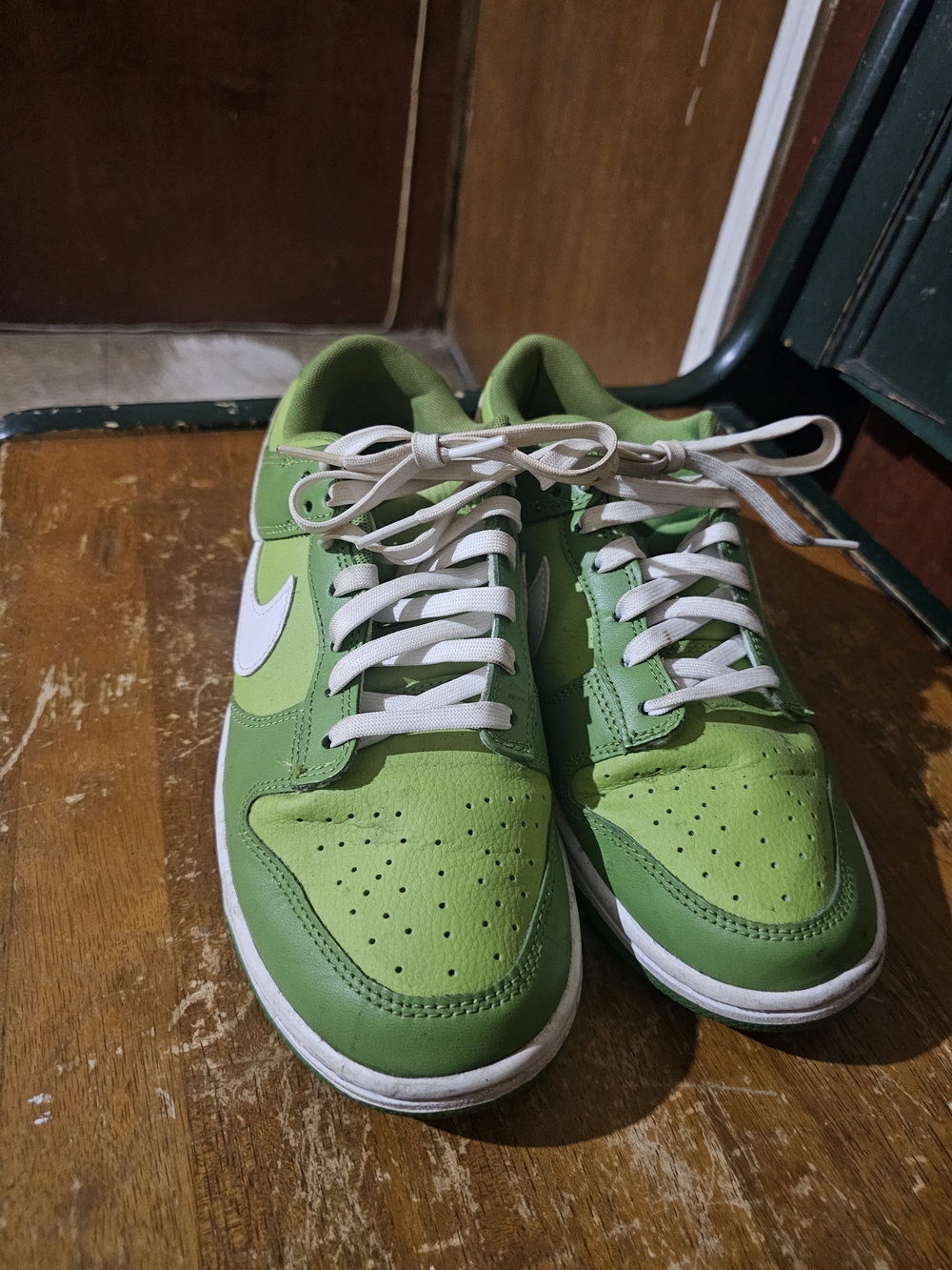 Nike Green Low-Top Sneakers with White Swoosh
